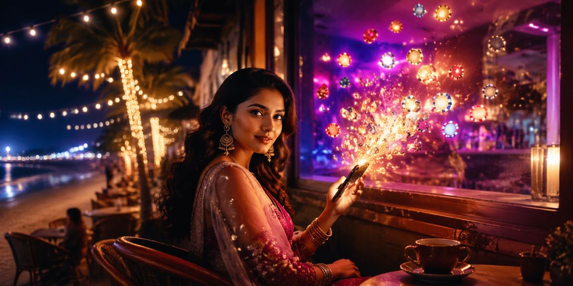 Indian player enjoying casino promotions on mobile app with Bollywood theme